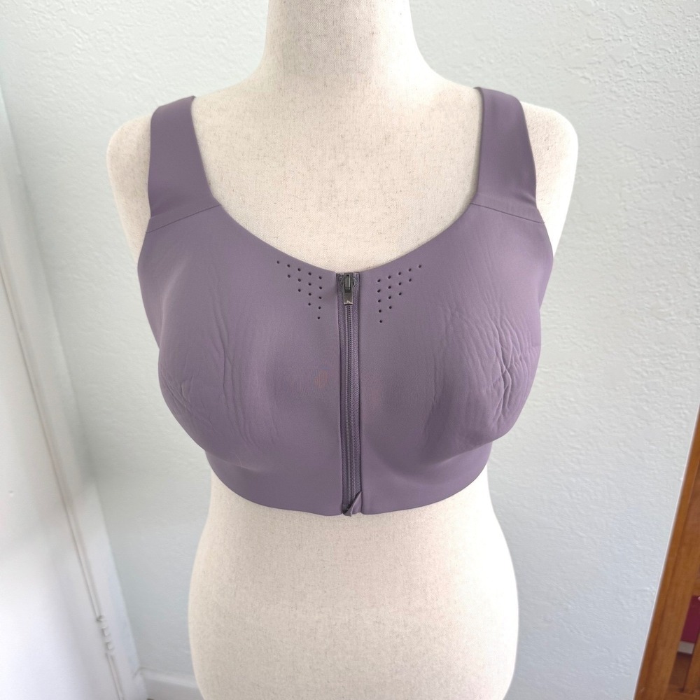 Victoria's Secret VSX Knockout Front-Zip Sport Bra Size 38DDD Purple Activewear